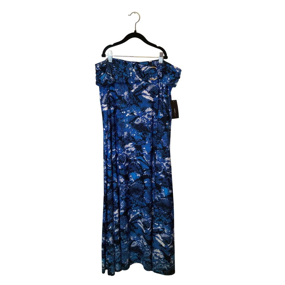 Robert‎ Louis Womens Indigo Black Snakeskin Maxi Skirt XL SK4219 NWT